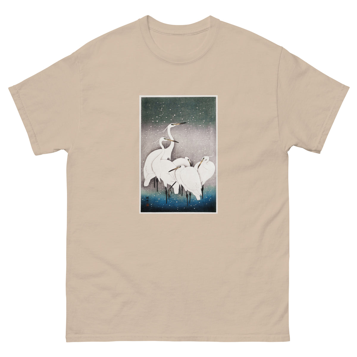 Sand T-shirt Group Of Egrets - Ohara Koson 1925 Essential