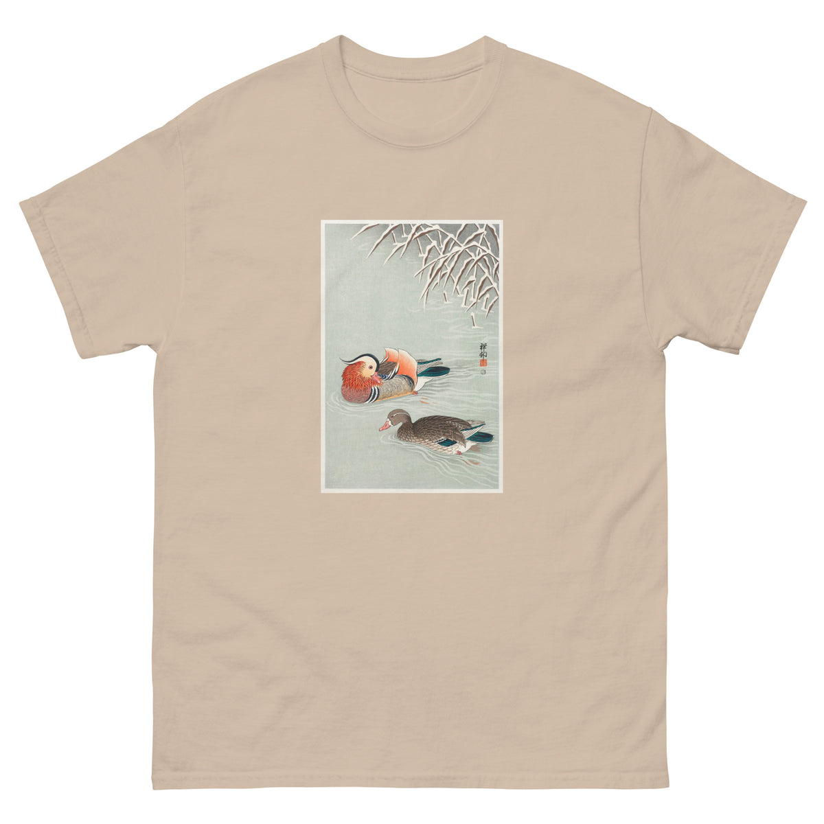 Sand T-shirt Mandarin Ducks - Ohara Koson 1925 Essential