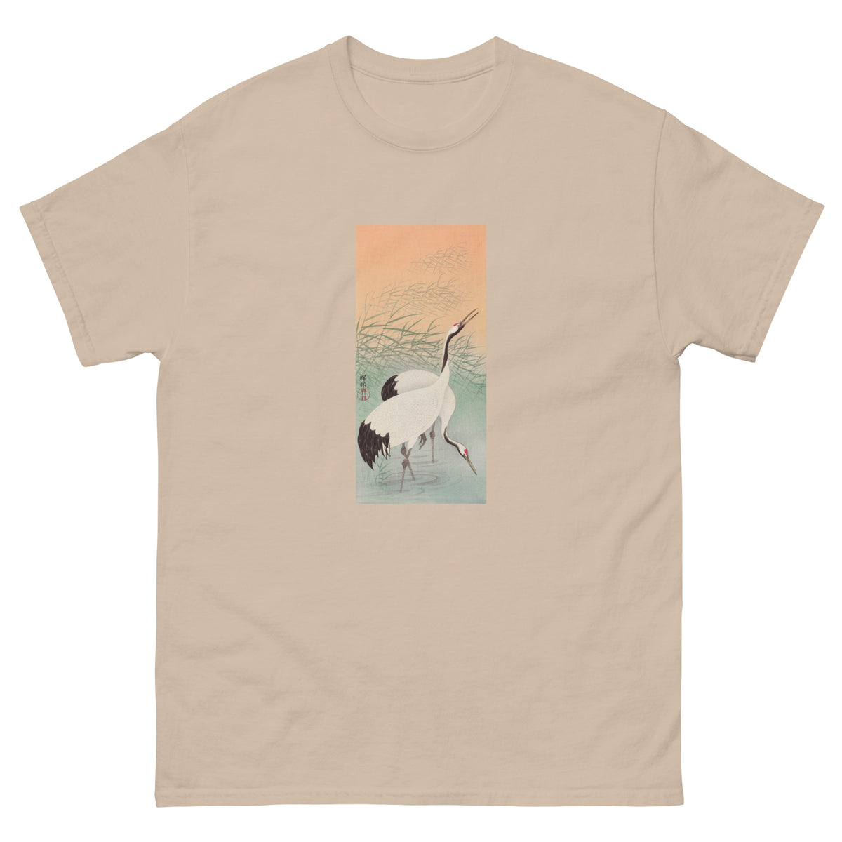 Sand T-shirt Two Cranes - Ohara Koson 1925 Essential