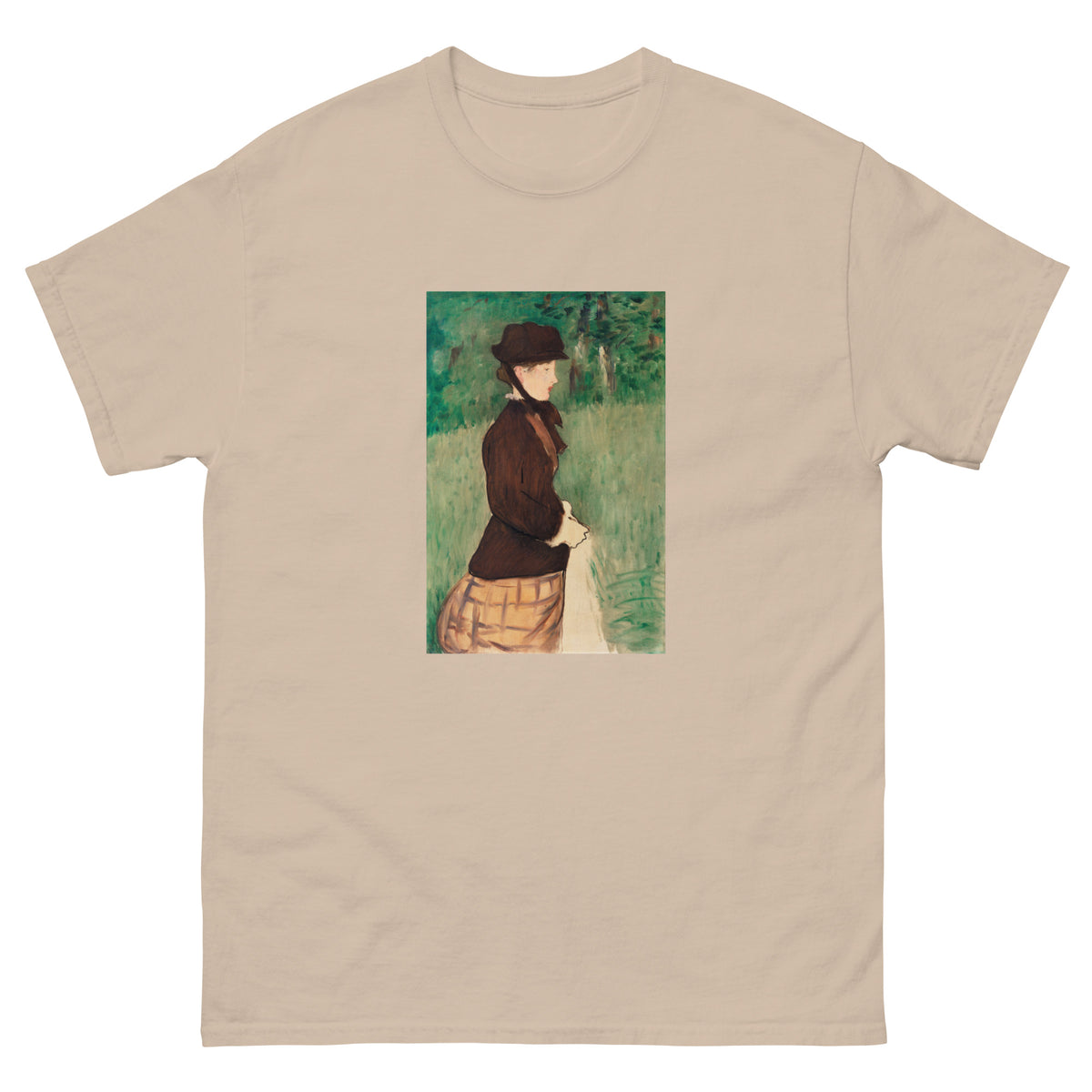 Sand T-shirt Young Woman In A Garden Jeune Femme Dans Un Jardin Painting In High Resolution Essential