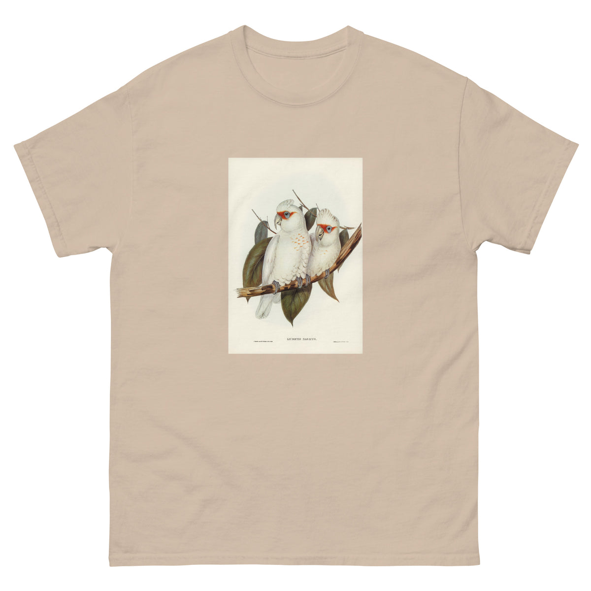 Sand T-shirt Long-Billed Cockatoo Licmetis Nasicus Illustrated - Elizabeth Gould 1804 Essential