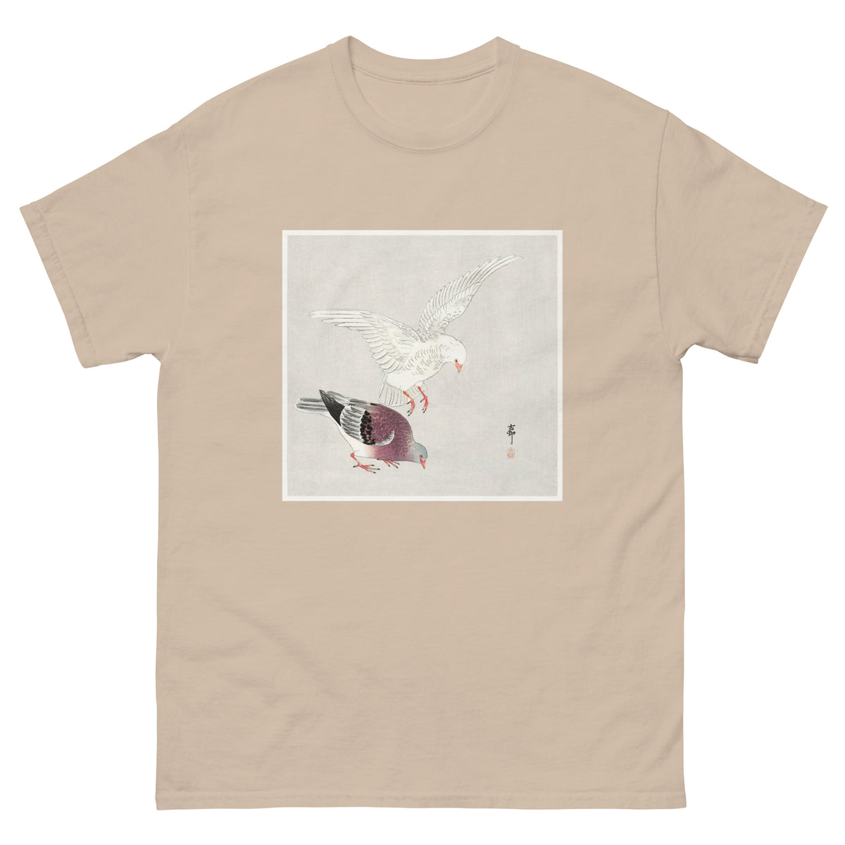 Sand T-shirt Two Pigeons - Ohara Koson 1877 Essential