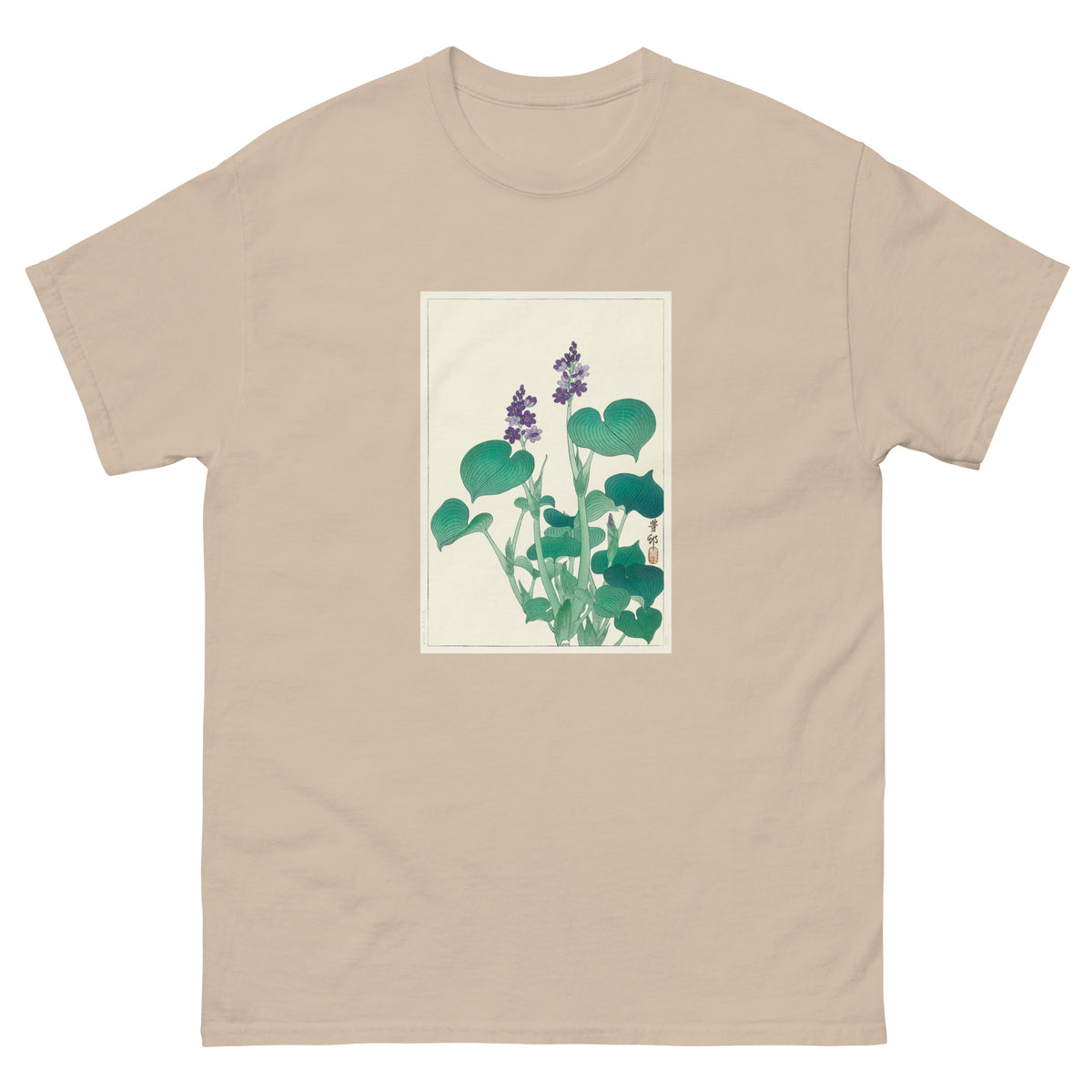 Sand T-shirt Blooming Hosta - Ohara Koson 1920 Essential