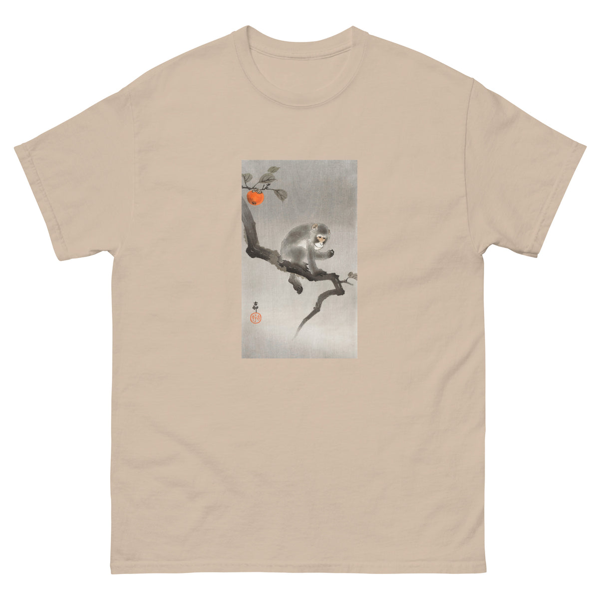 Sand T-shirt Monkey In Cockatoo - Ohara Koson 1900 Essential