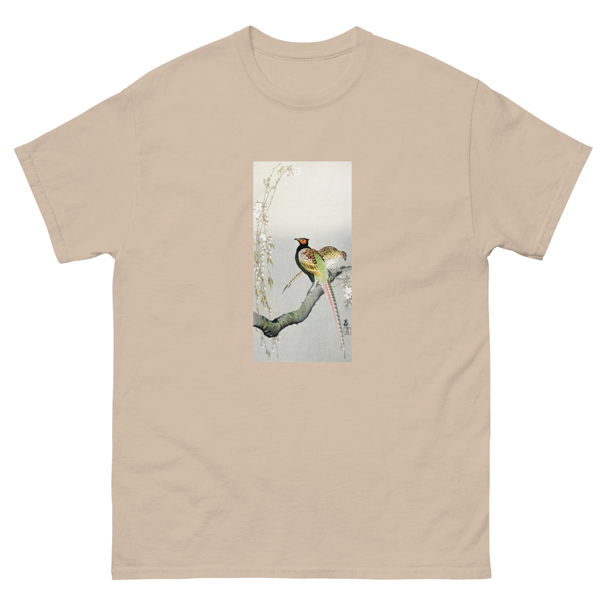 Sand T-shirt Couple Pheasants And Cherry Blossom - Ohara Koson 1900 Essential