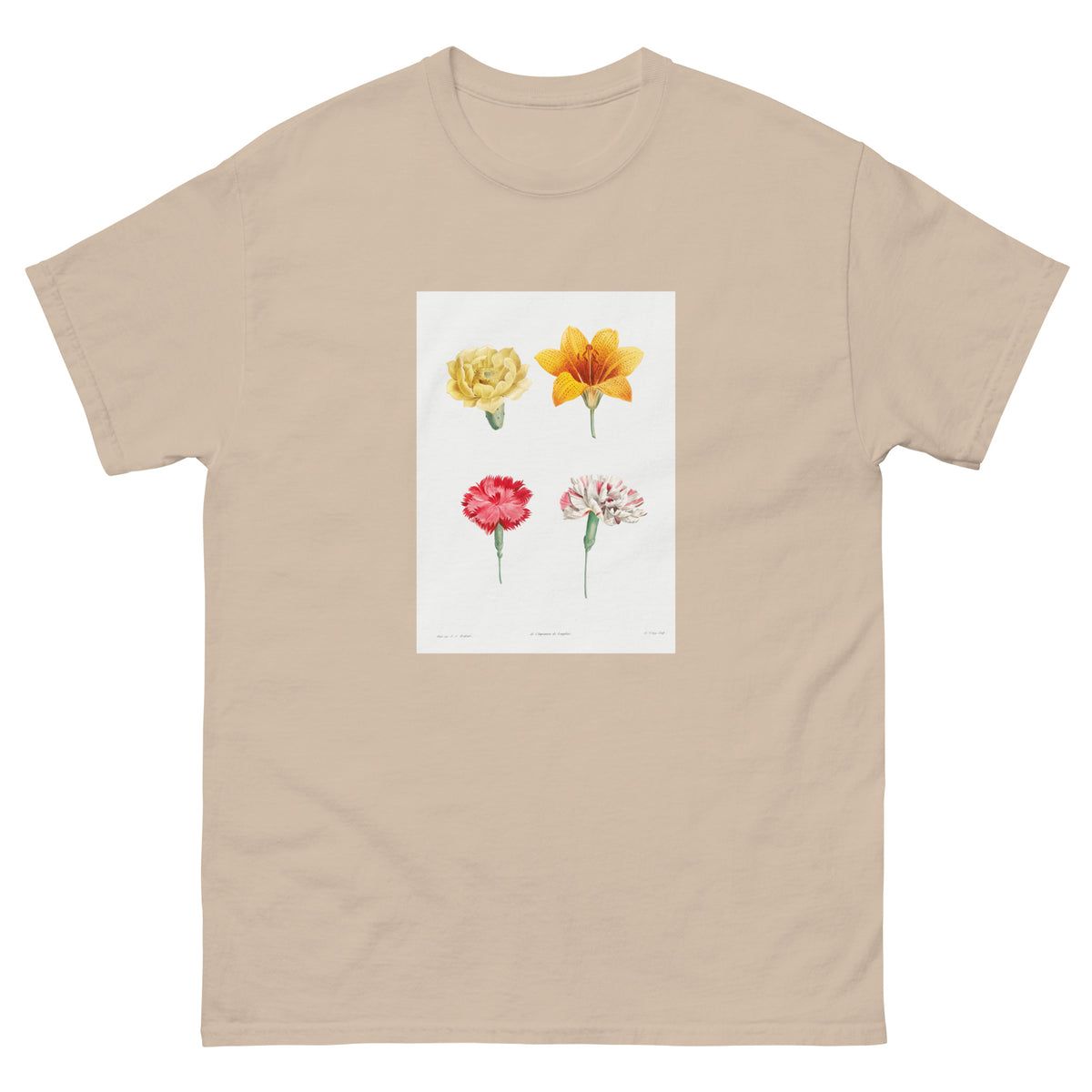 Sand T-shirt Flower Set - Pierre-Joseph Redoute 1759 Essential
