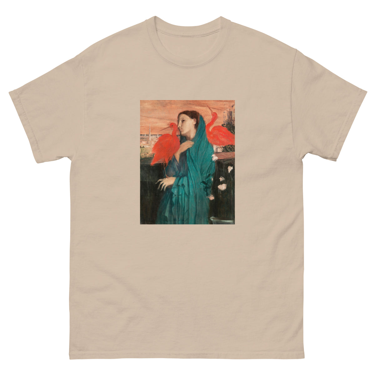 Sand T-shirt Young Woman With Ibis Painting In High Resolution Essential