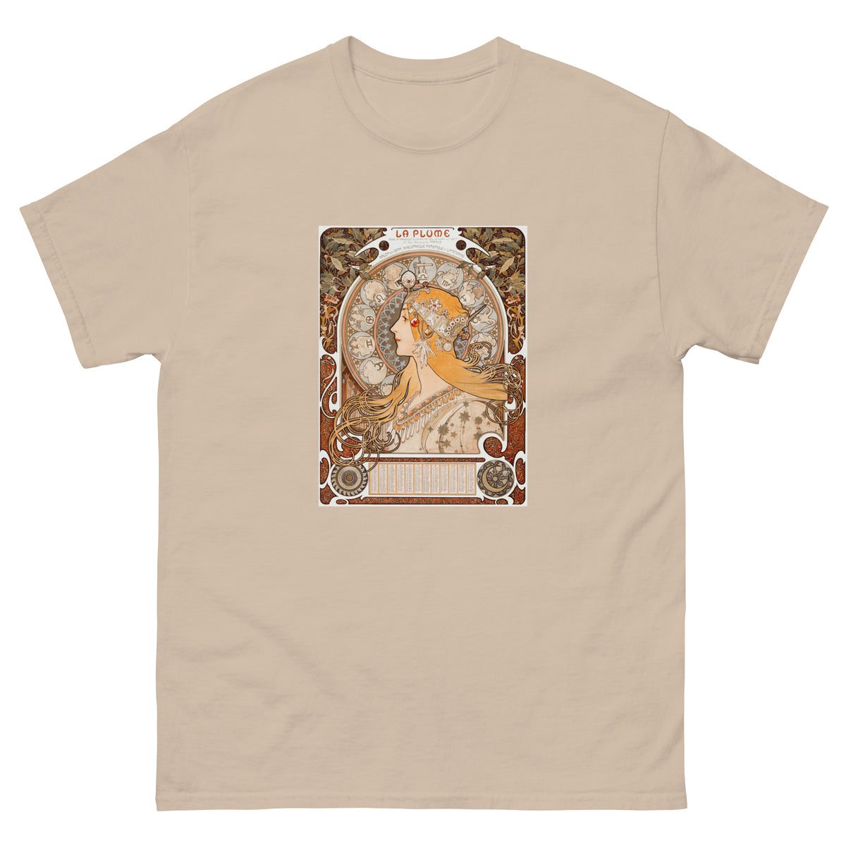 Sand T-shirt Alphonse Maria Mucha S Zodiaque Or La Plume Famous Art Nouveau Artwork Essential