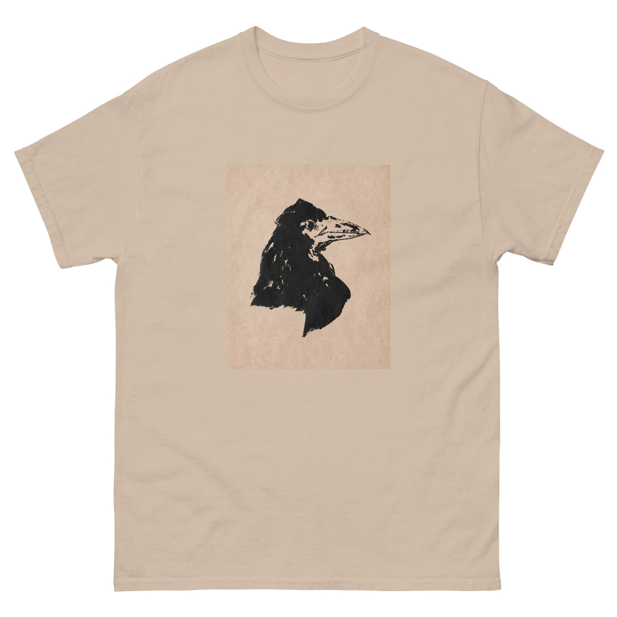 Sand T-shirt Raven Head Print In High Resolution Essential