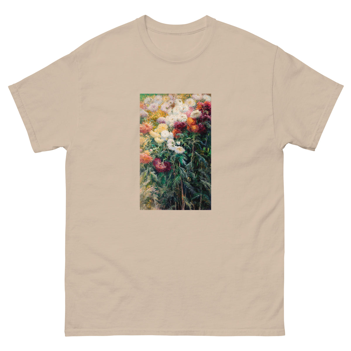 Sand T-shirt Chrysanthemums In The Garden At Petit Gennevilliers Painting In High Resolution Essential