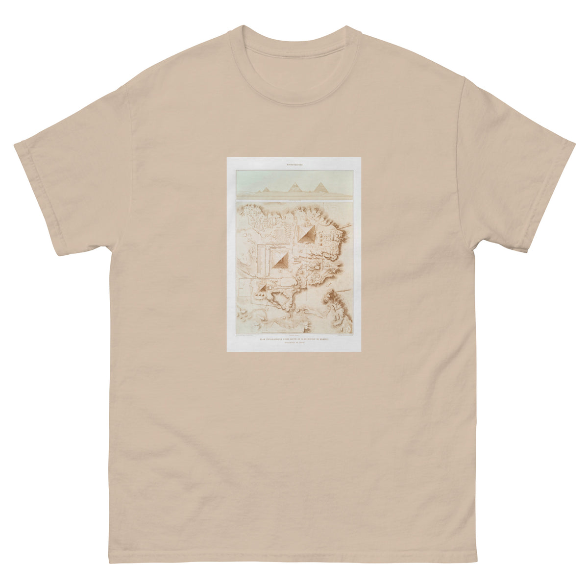 Sand T-shirt Topographic Map Of Part Of The Memphite Necropolis Pyramids Of Giza Essential