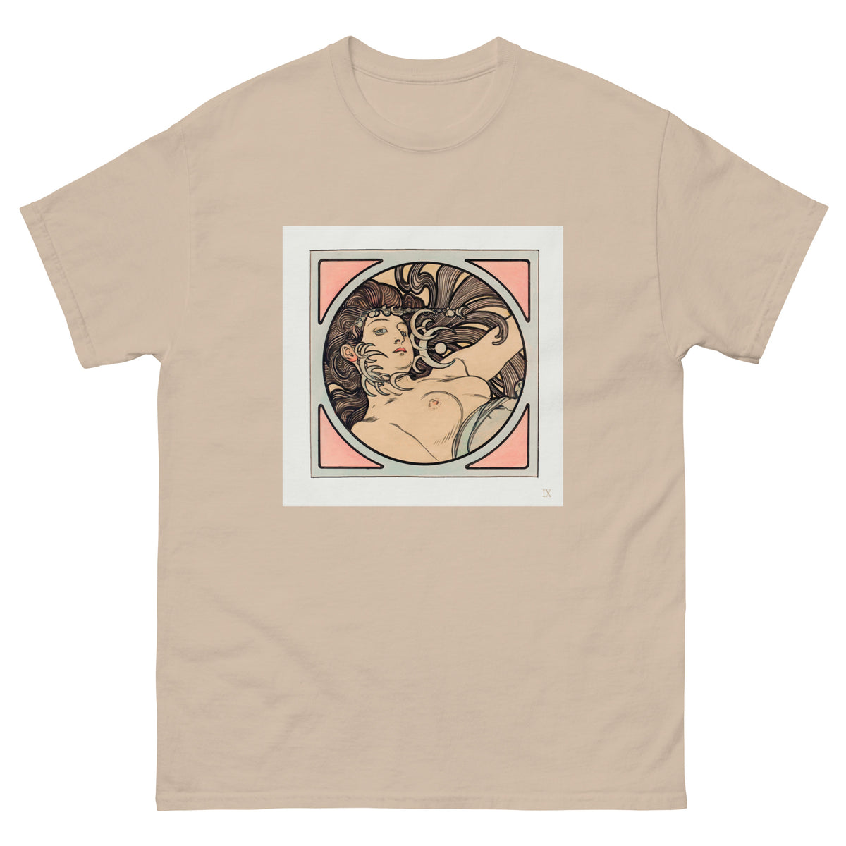 Sand T-shirt Stained Glass Fouquet Mucha II Essential
