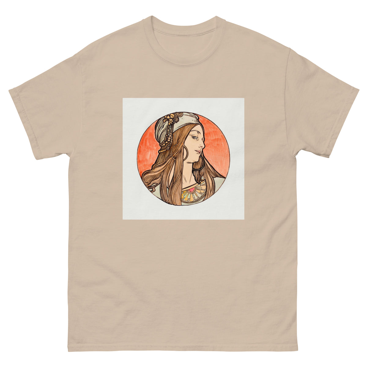 Sand T-shirt Stained Glass Fouquet Mucha VIII Essential
