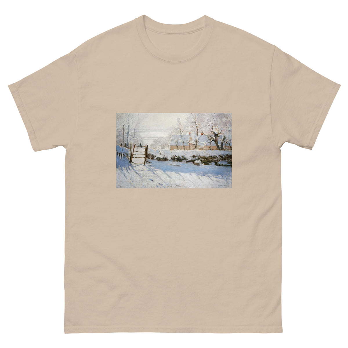 Sand T-shirt Claude Monet S The Magpie Famous Painting Essential