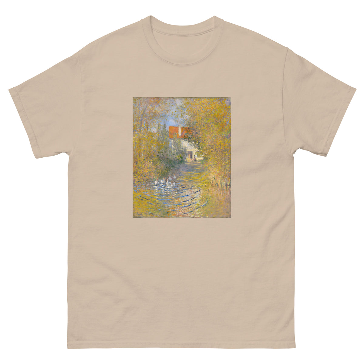 Sand T-shirt Claude Monet S The Geese Famous Painting Essential