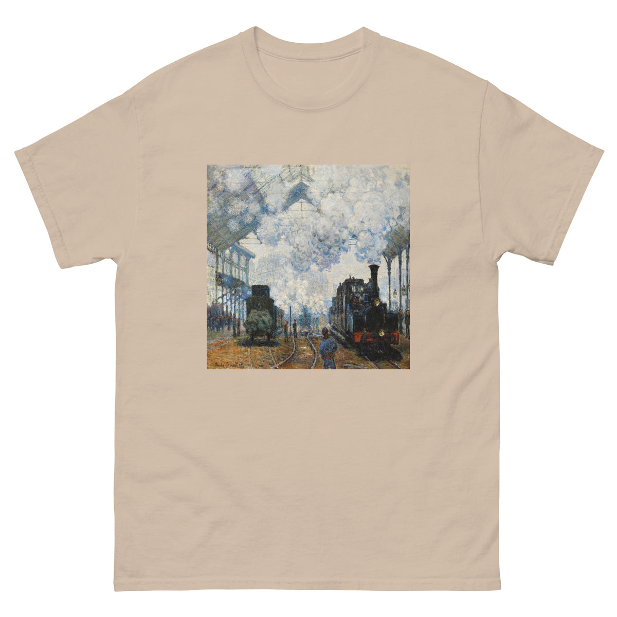 Sand T-shirt Claude Monet S Arrival Of The Normandy Train Famous Painting Essential