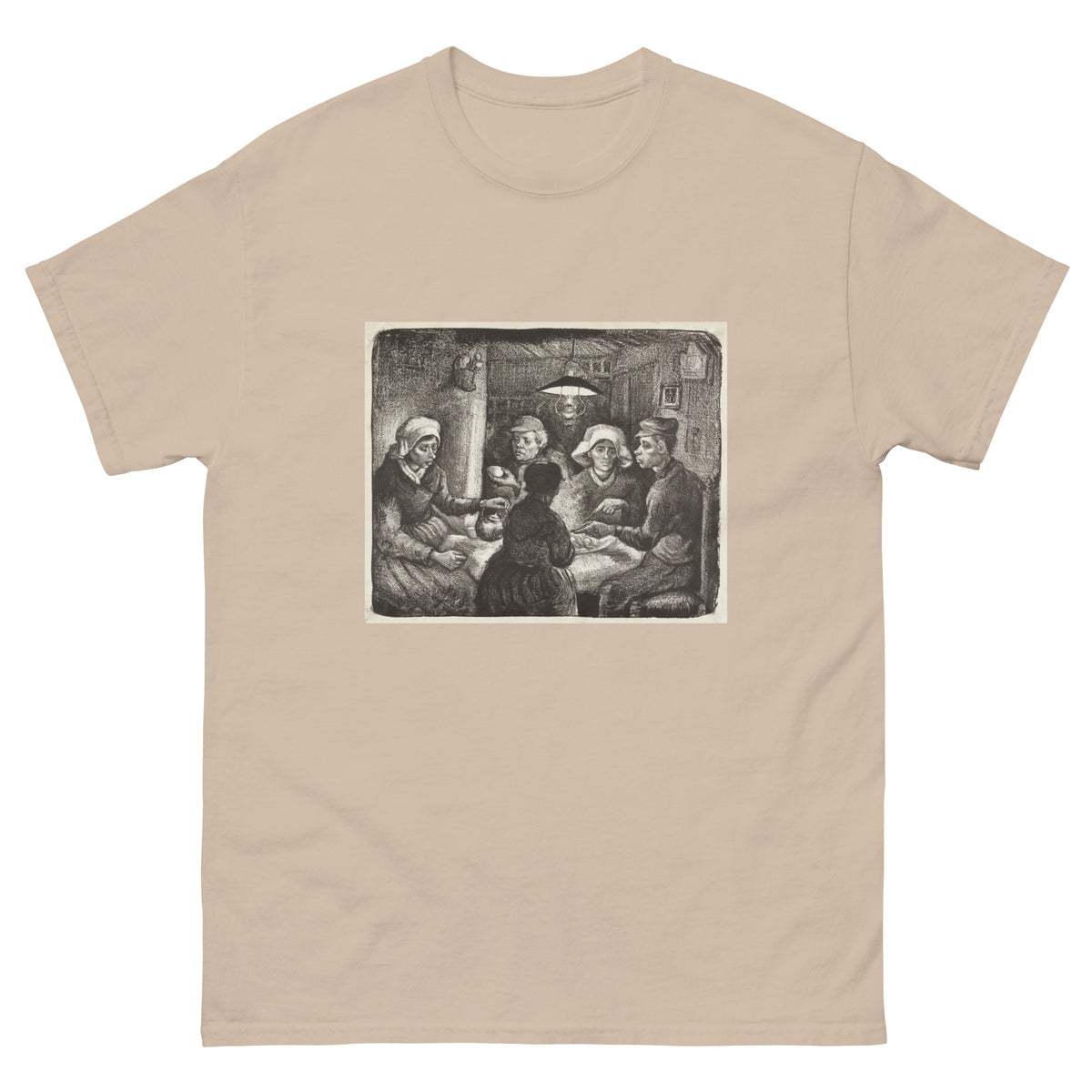 Sand T-shirt Composition Lithograph Of The Potato Eaters De Aardappeleters 1885 Essential