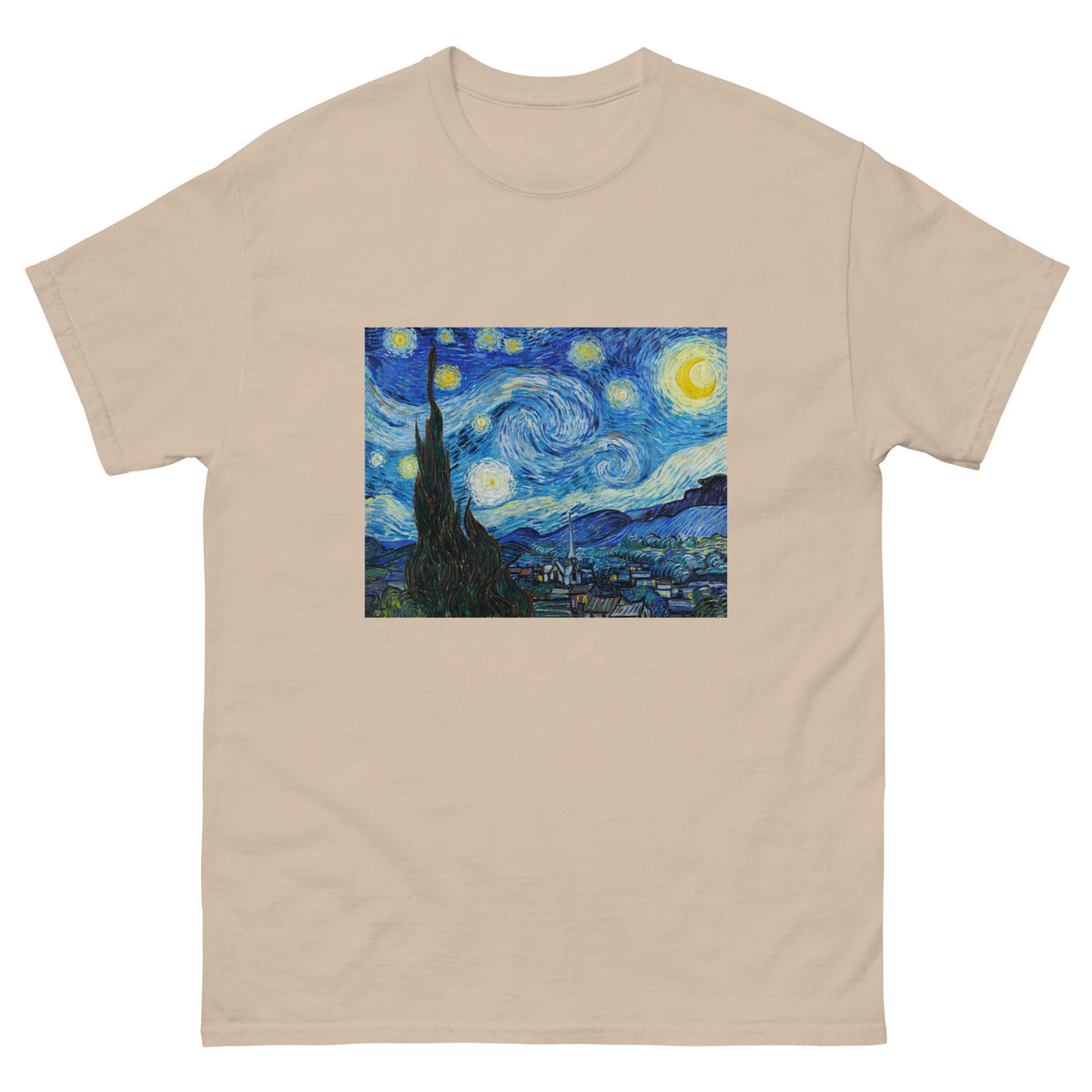 Sand T-shirt Vincent Van Gogh S The Starry Night Famous Painting Essential