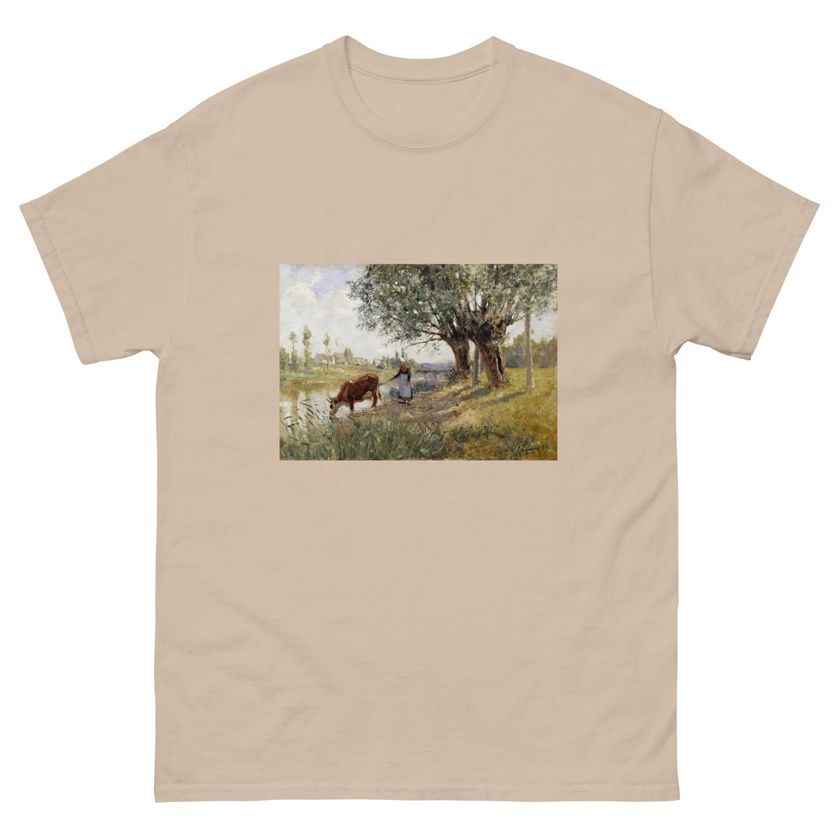 Sand T-shirt Countryside Near Grez-Sur-Loing Painting In High Resolution Essential