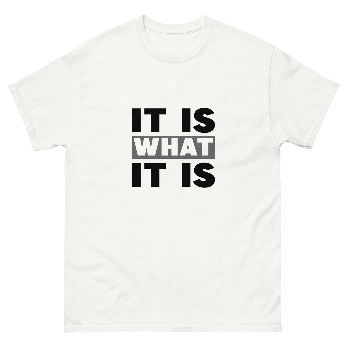White T-shirt It Is What It Is Essential