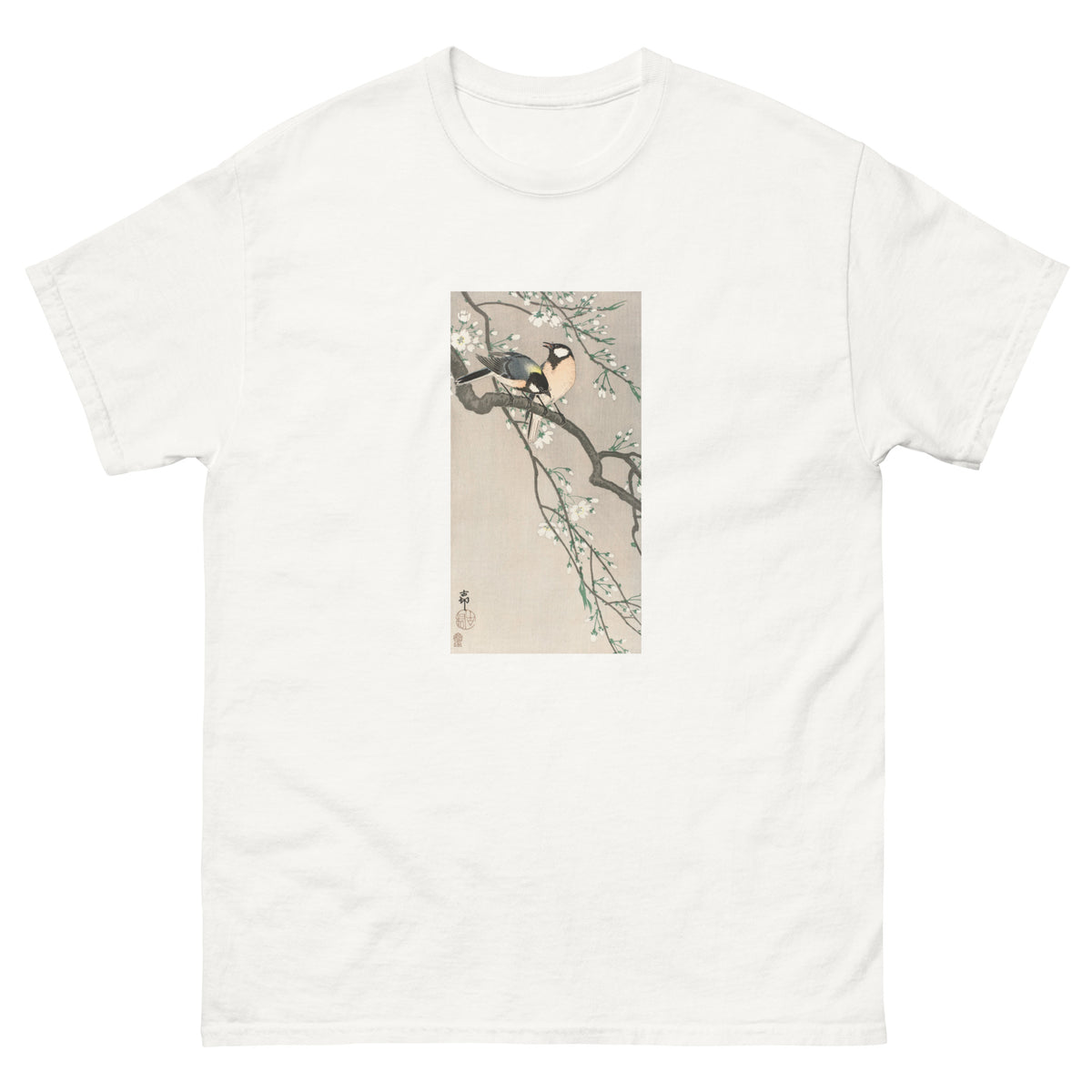 White T-shirt Tits On Cherry Branch Essential