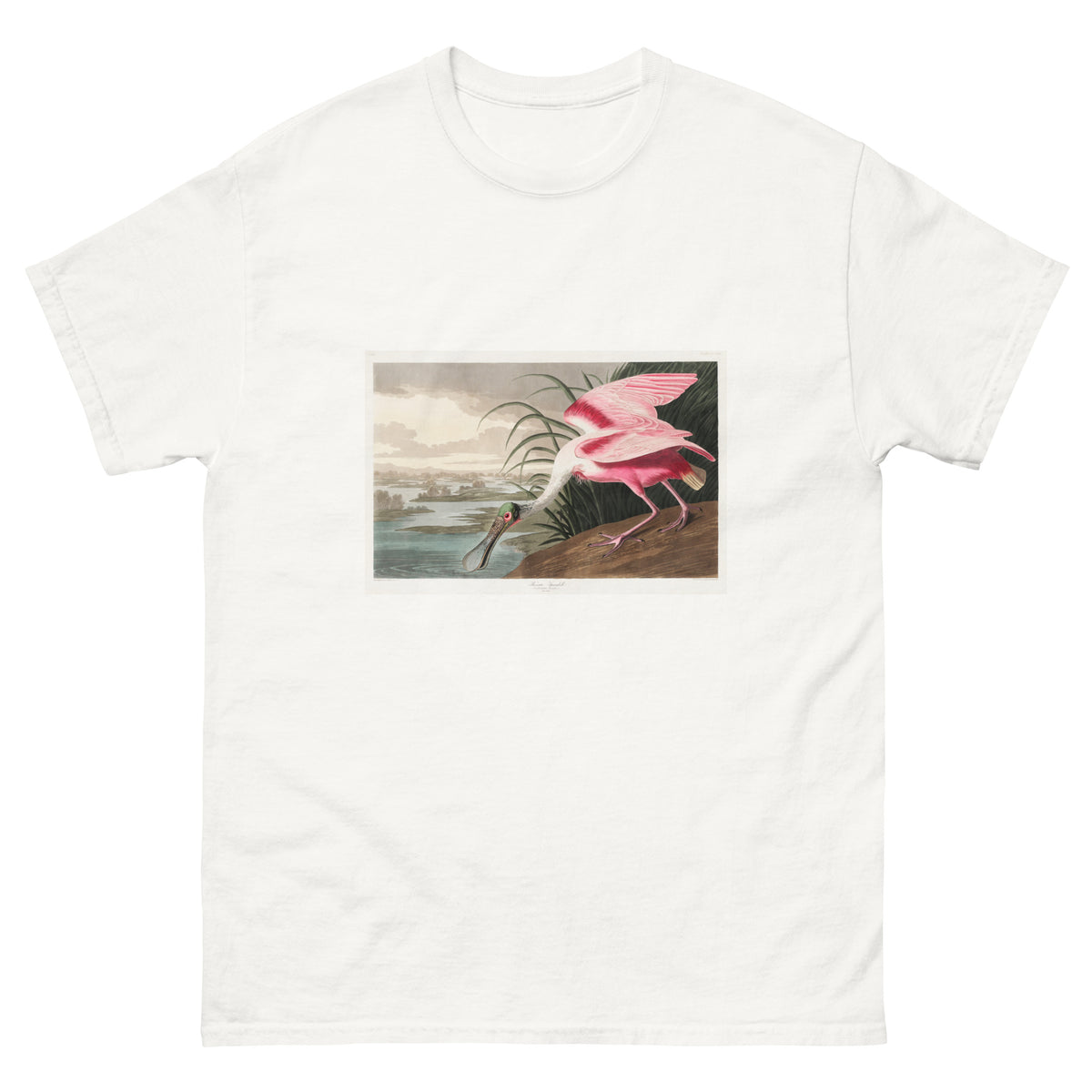 White T-shirt Roseate Spoonbill Essential