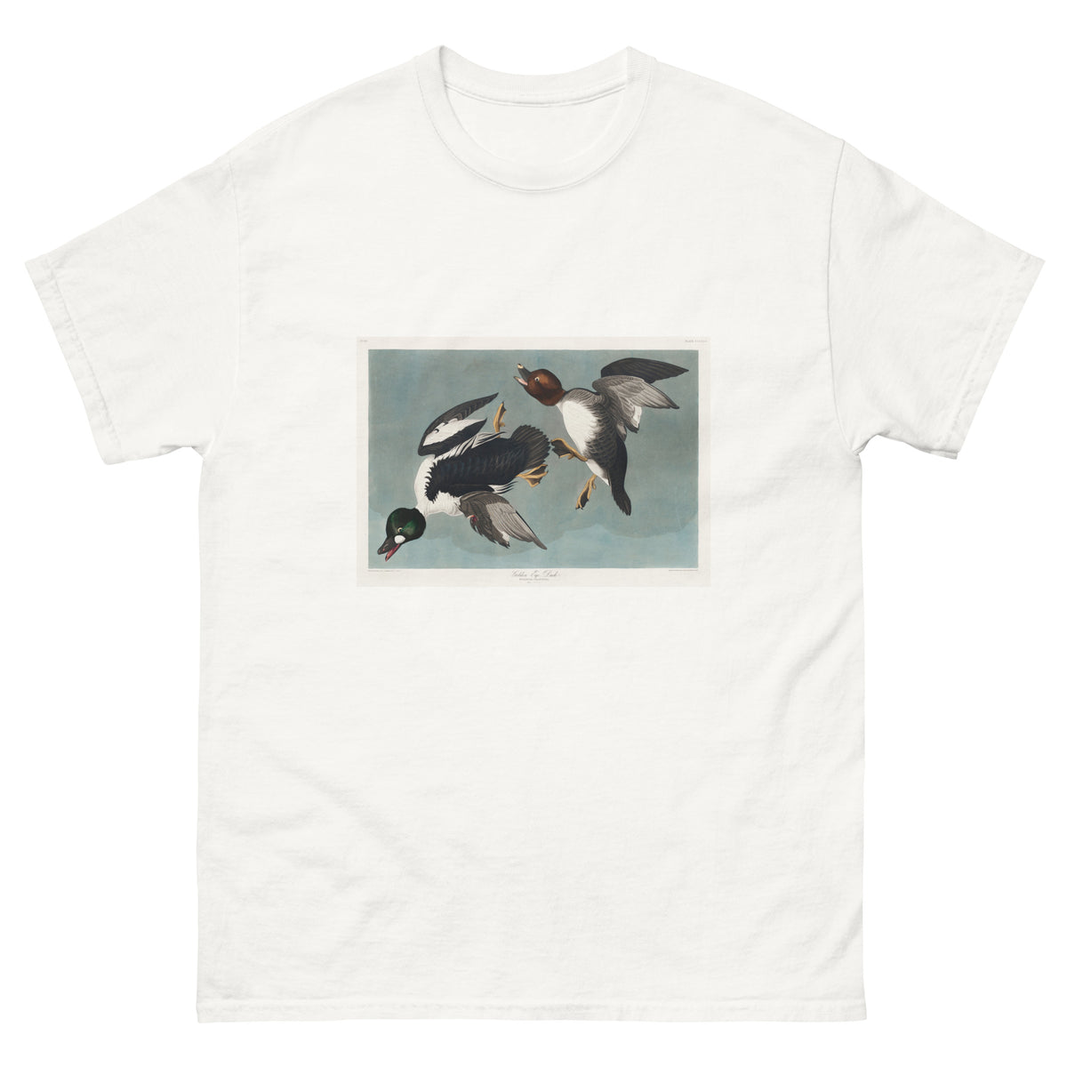 White T-shirt Golden-Eye Duck Essential
