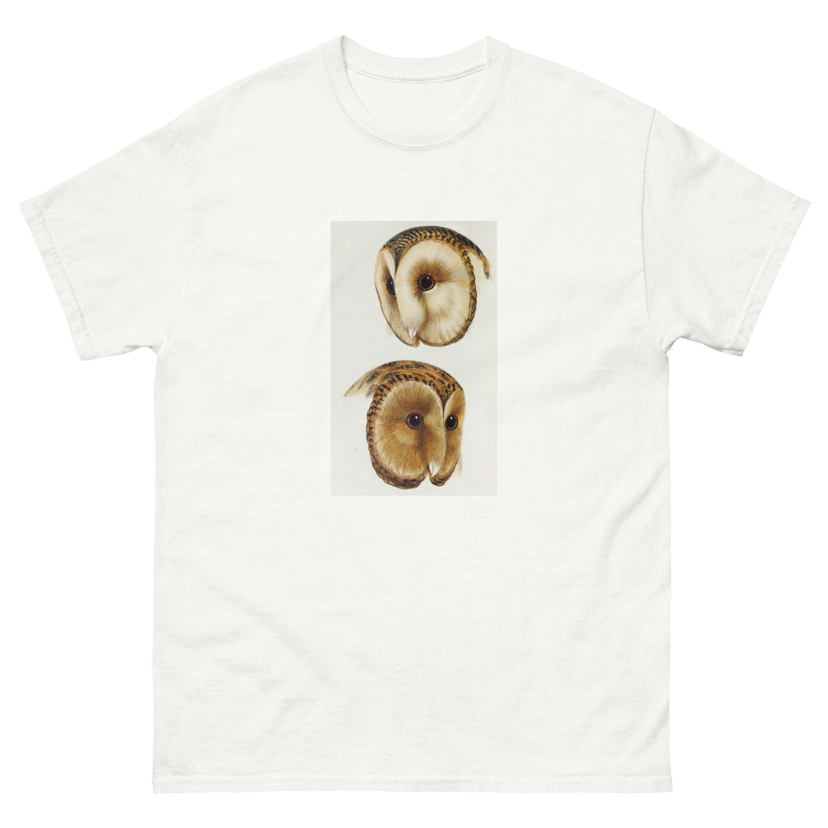 White T-shirt 1 Masked Barn Owl Strix Personata 2 Tasmanian Masked Owl Strix Castanops Illustrated Essential