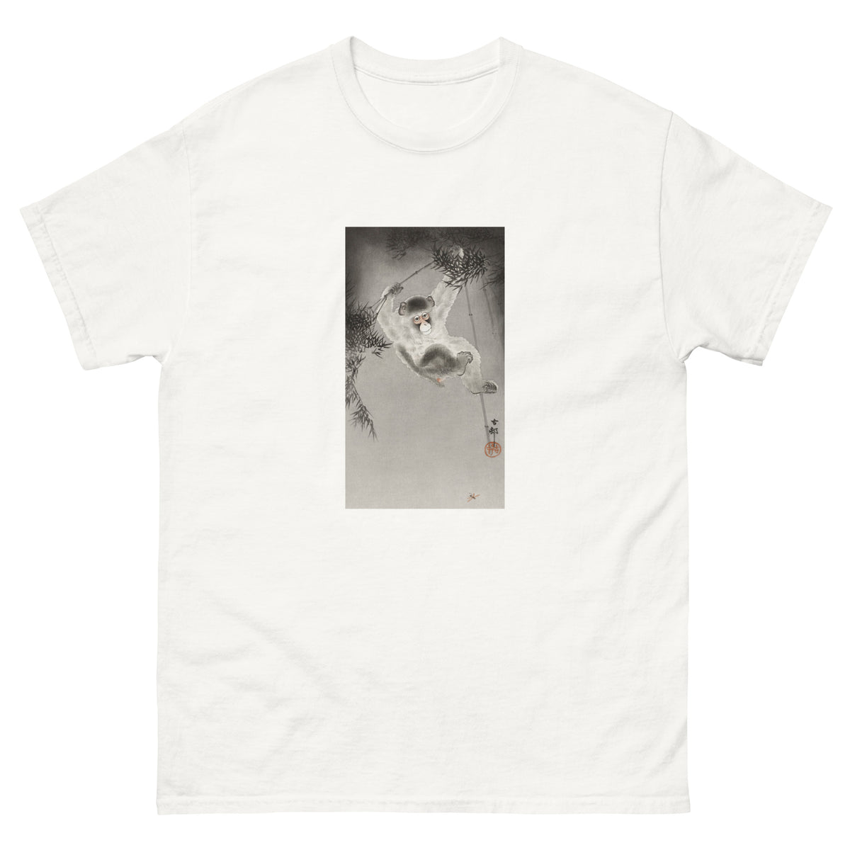 White T-shirt Monkey Hanging - Ohara Koson 1900 Essential