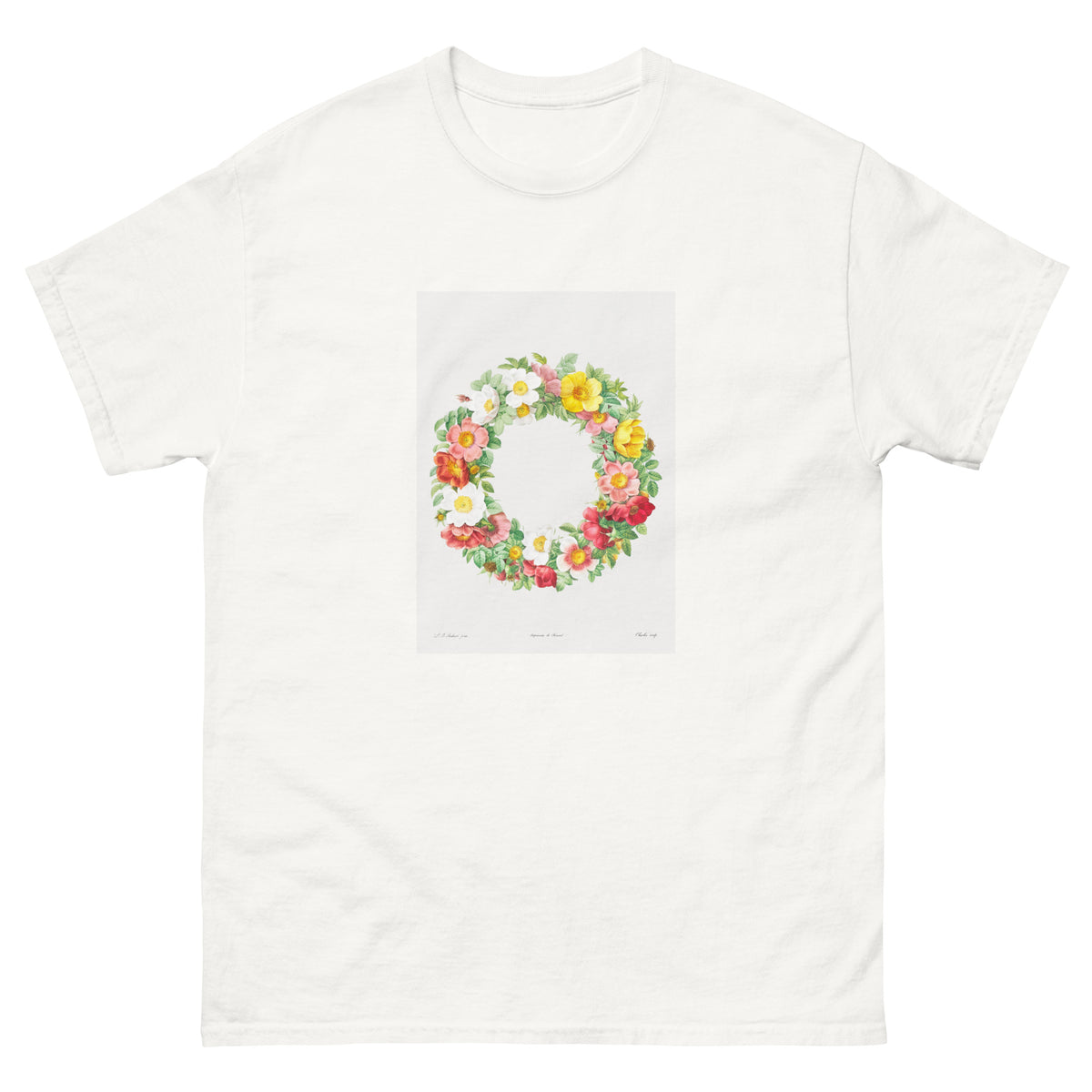 White T-shirt Roses Essential