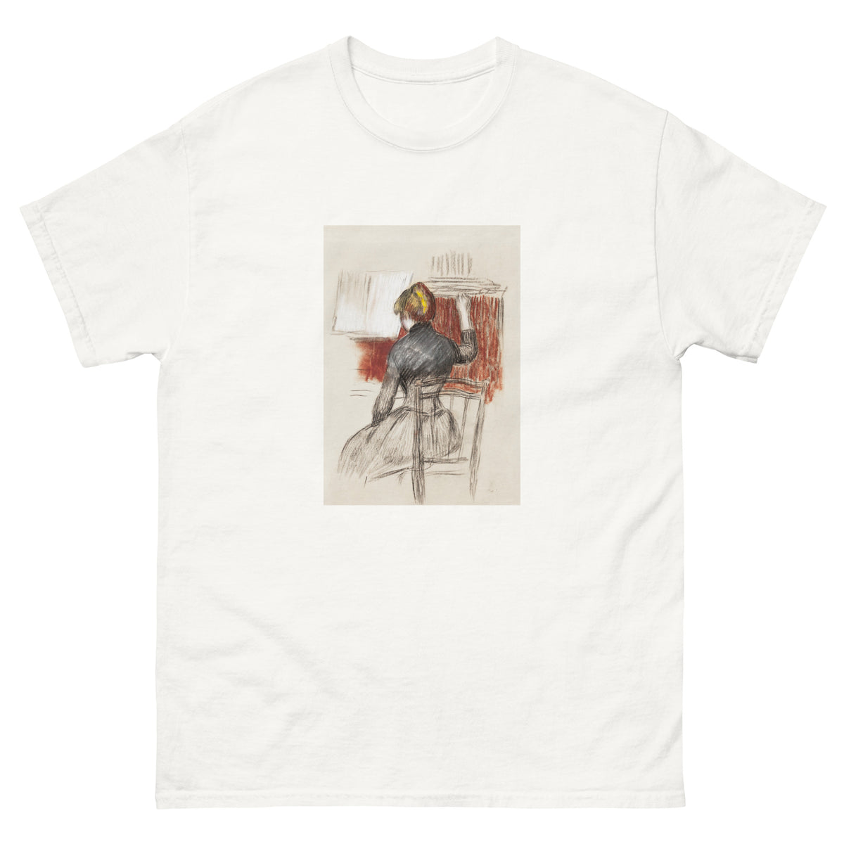 White T-shirt Woman At A Piano Essential