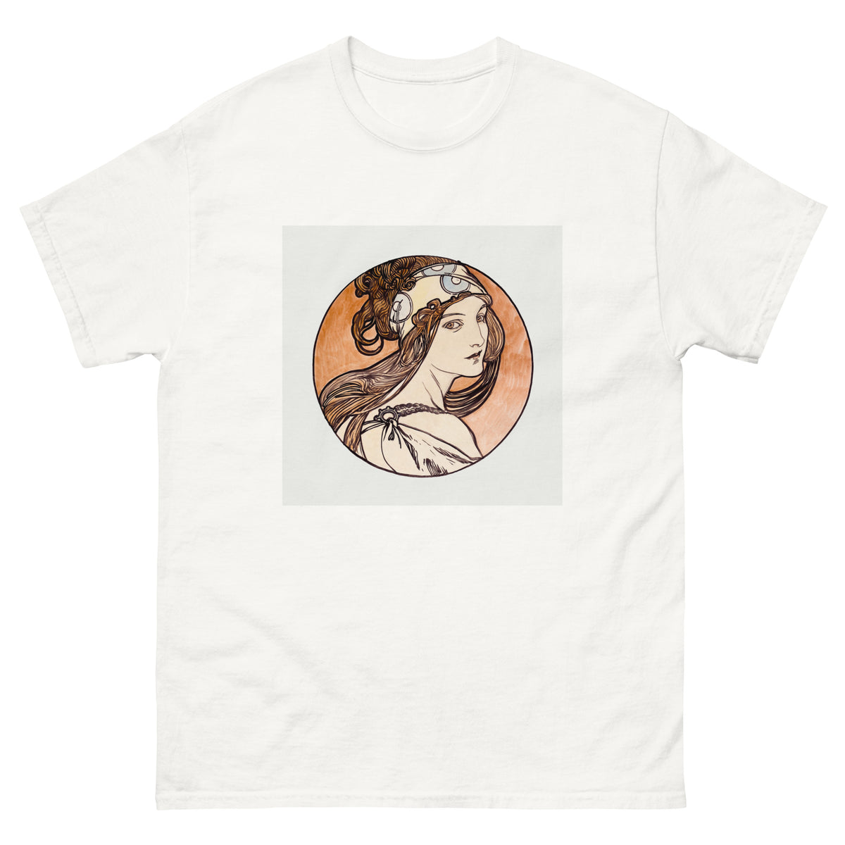 White T-shirt Stained Glass Fouquet Mucha I Essential