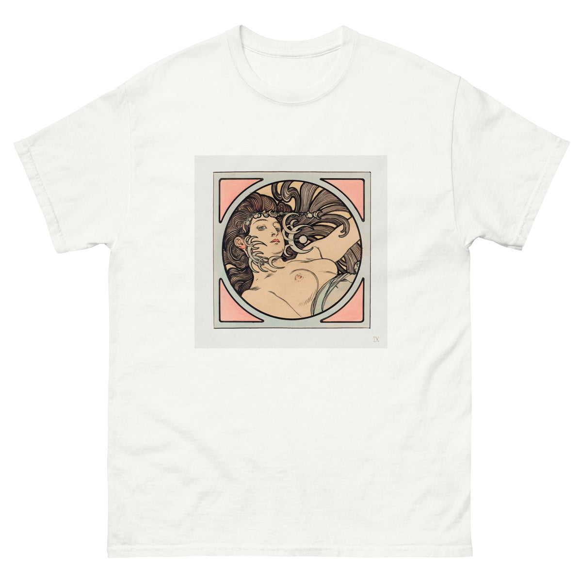 White T-shirt Stained Glass Fouquet Mucha II Essential