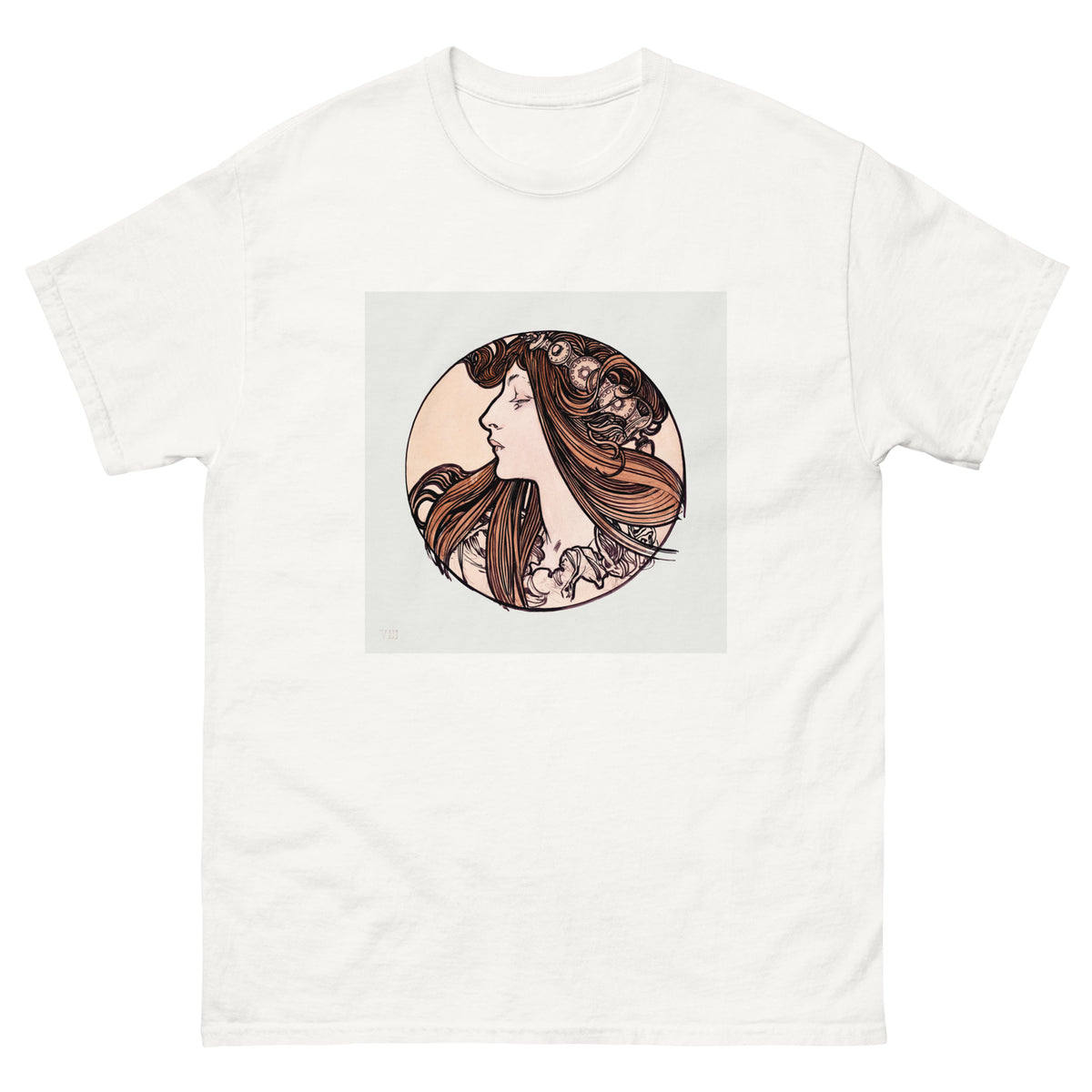 White T-shirt Stained Glass Fouquet Mucha III Essential