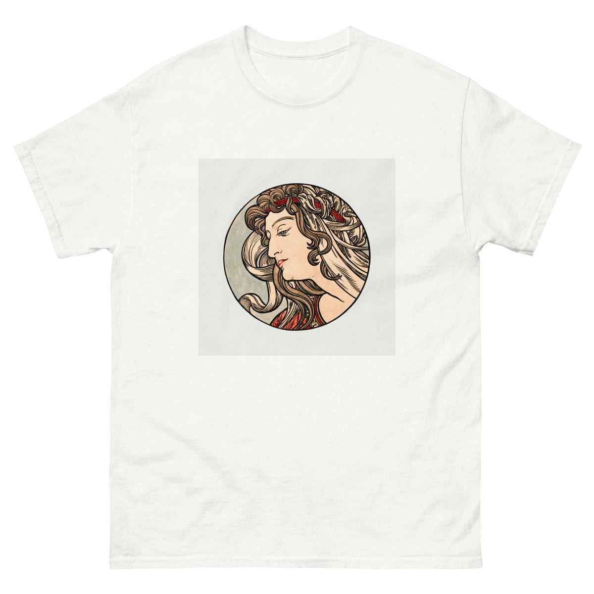 White T-shirt Stained Glass Fouquet Mucha V Essential