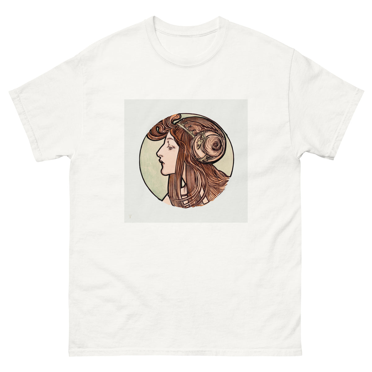 White T-shirt Stained Glass Fouquet Mucha VII Essential