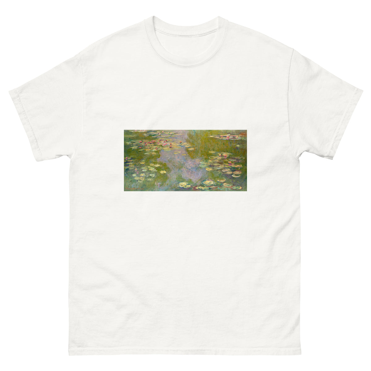 White T-shirt Water Lilies Essential