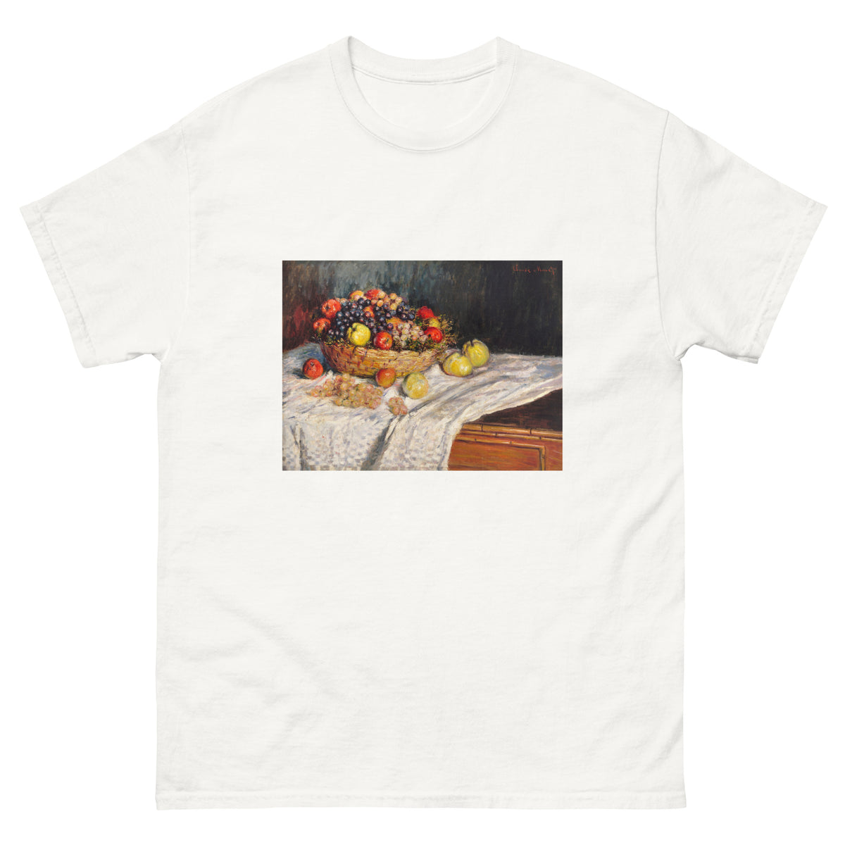 White T-shirt Apples And Grapes Essential