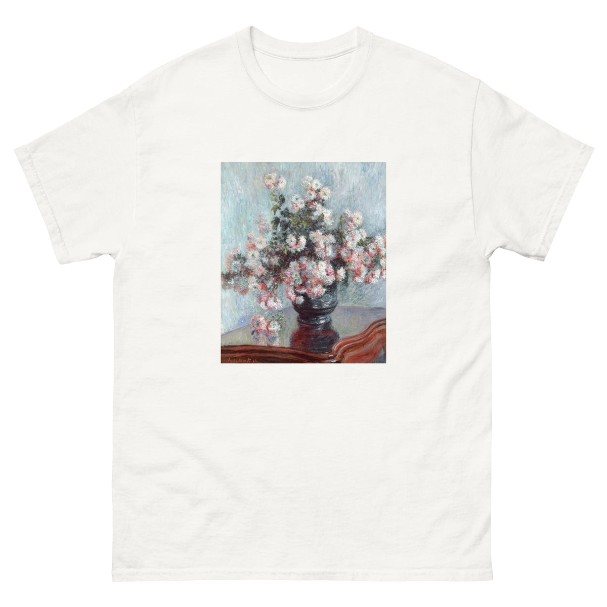 White T-shirt Chrysanthemums Essential