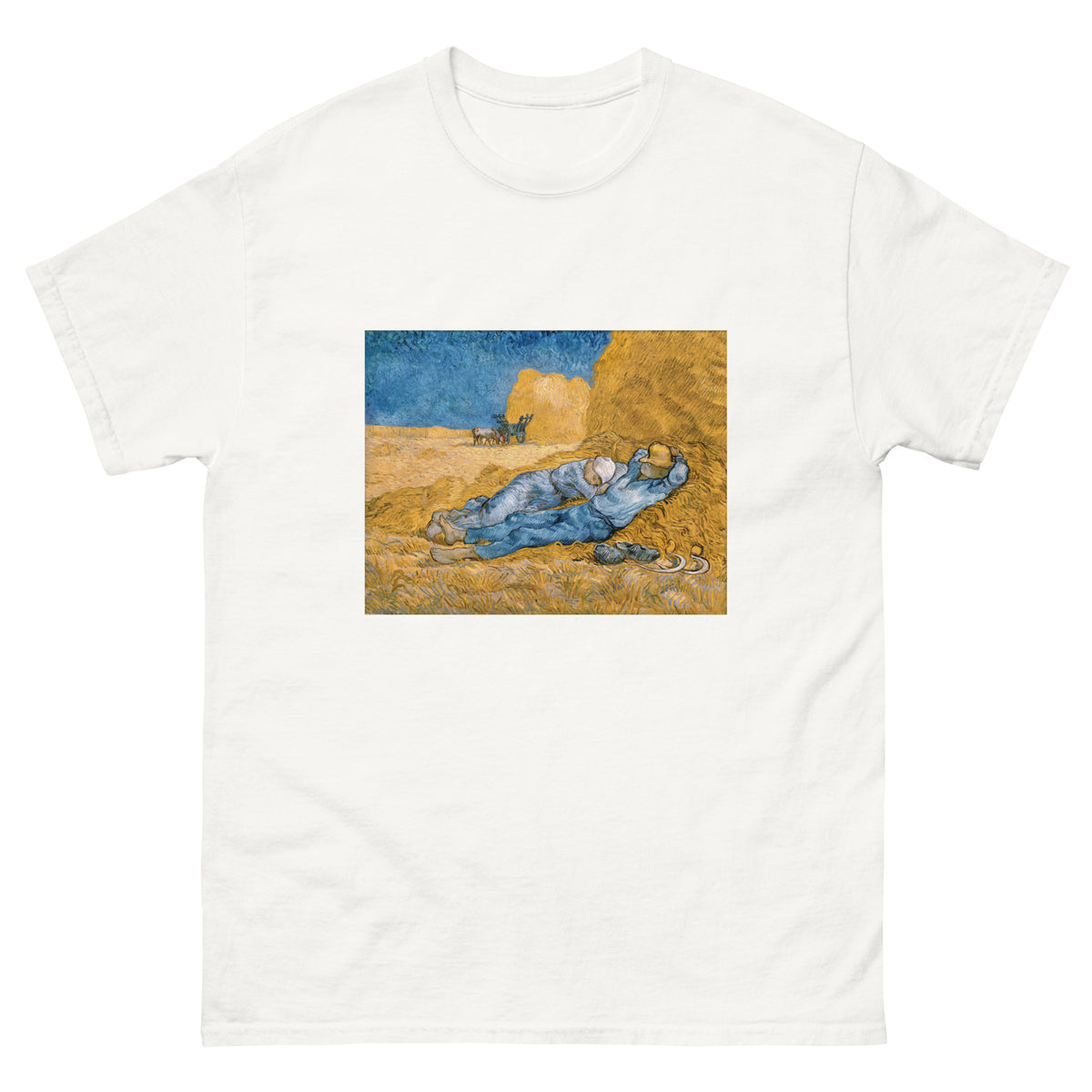 White T-shirt Vincent Van Gogh S The Siesta Famous Painting Essential