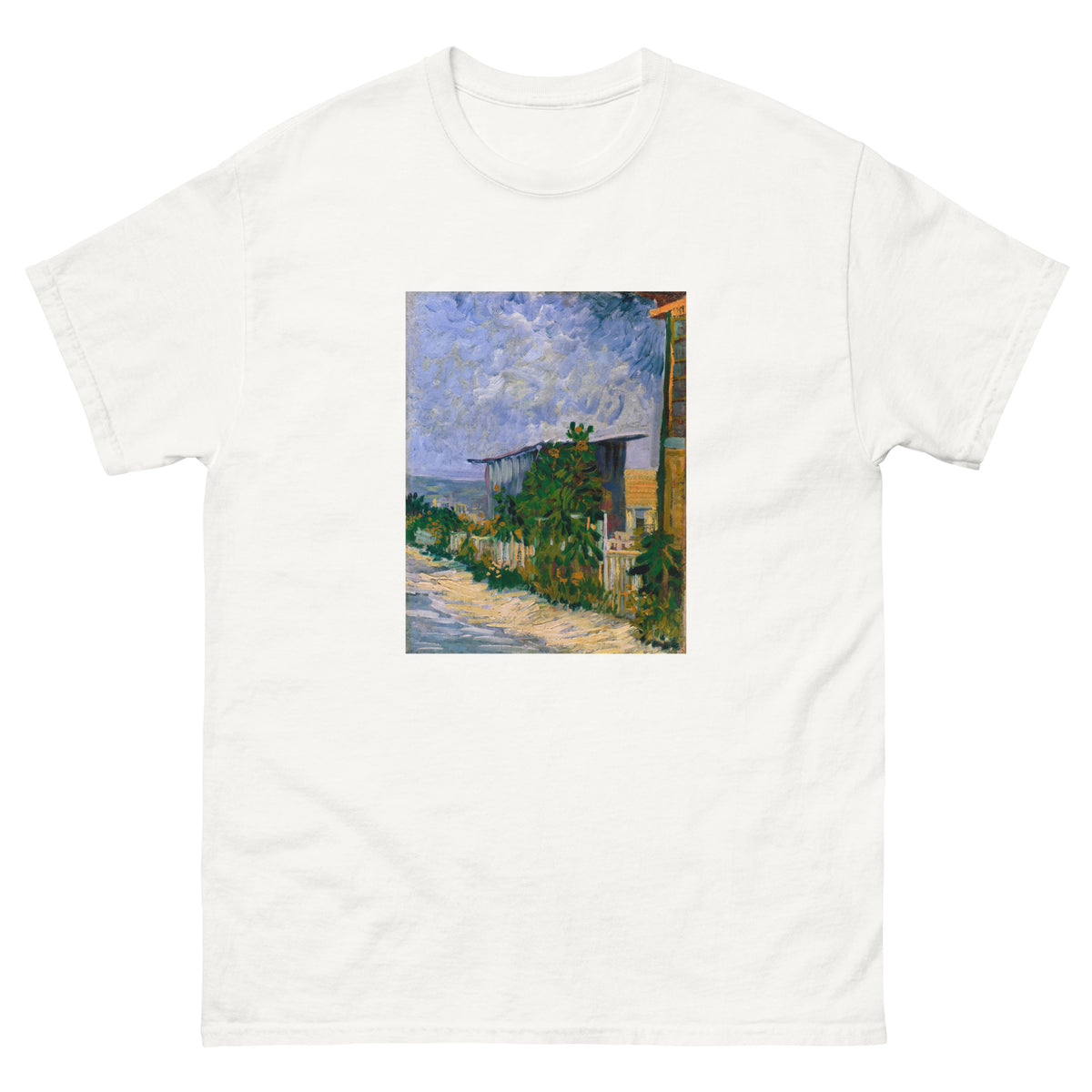 White T-shirt Vincent Van Gogh S Shelter On Montmartre Famous Painting Essential