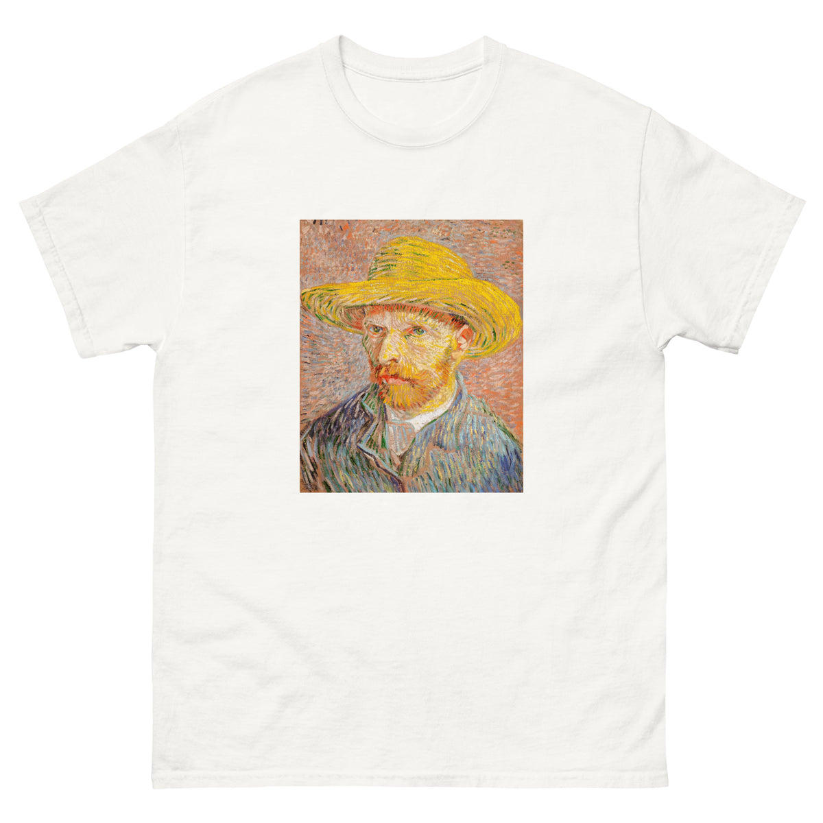 White T-shirt Self-Portrait With A Straw Hat Essential