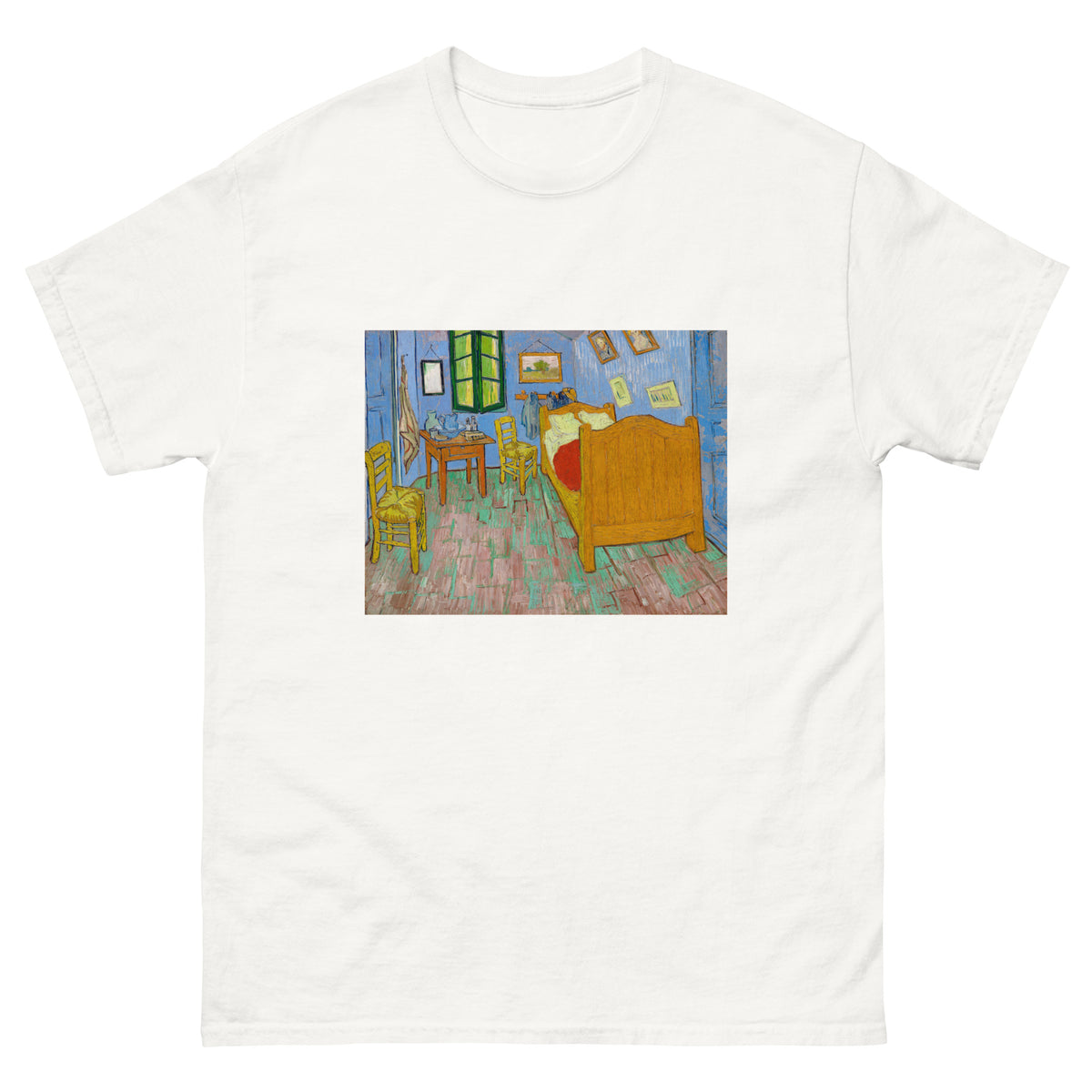 White T-shirt Vincent Van Gogh S The Bedroom Famous Painting Essential