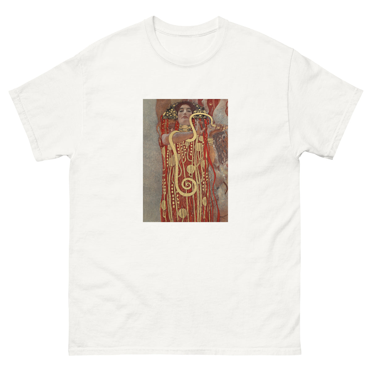 White T-shirt Gustav Klimt Hygieia Famous Painting Essential