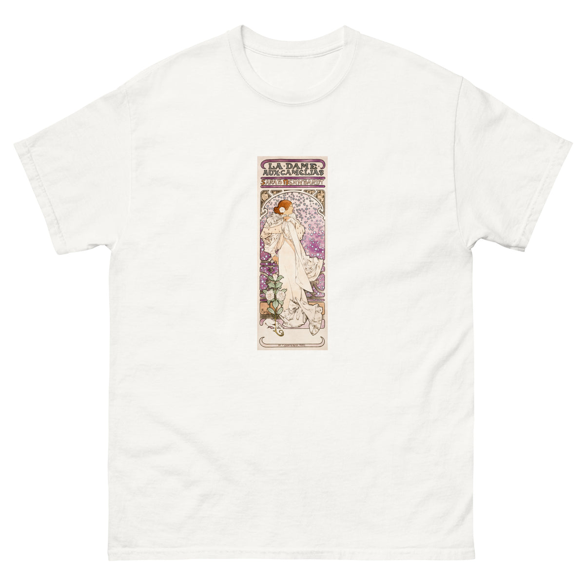 White T-shirt La Dame Aux Camelias Sarah Bernhardt Essential