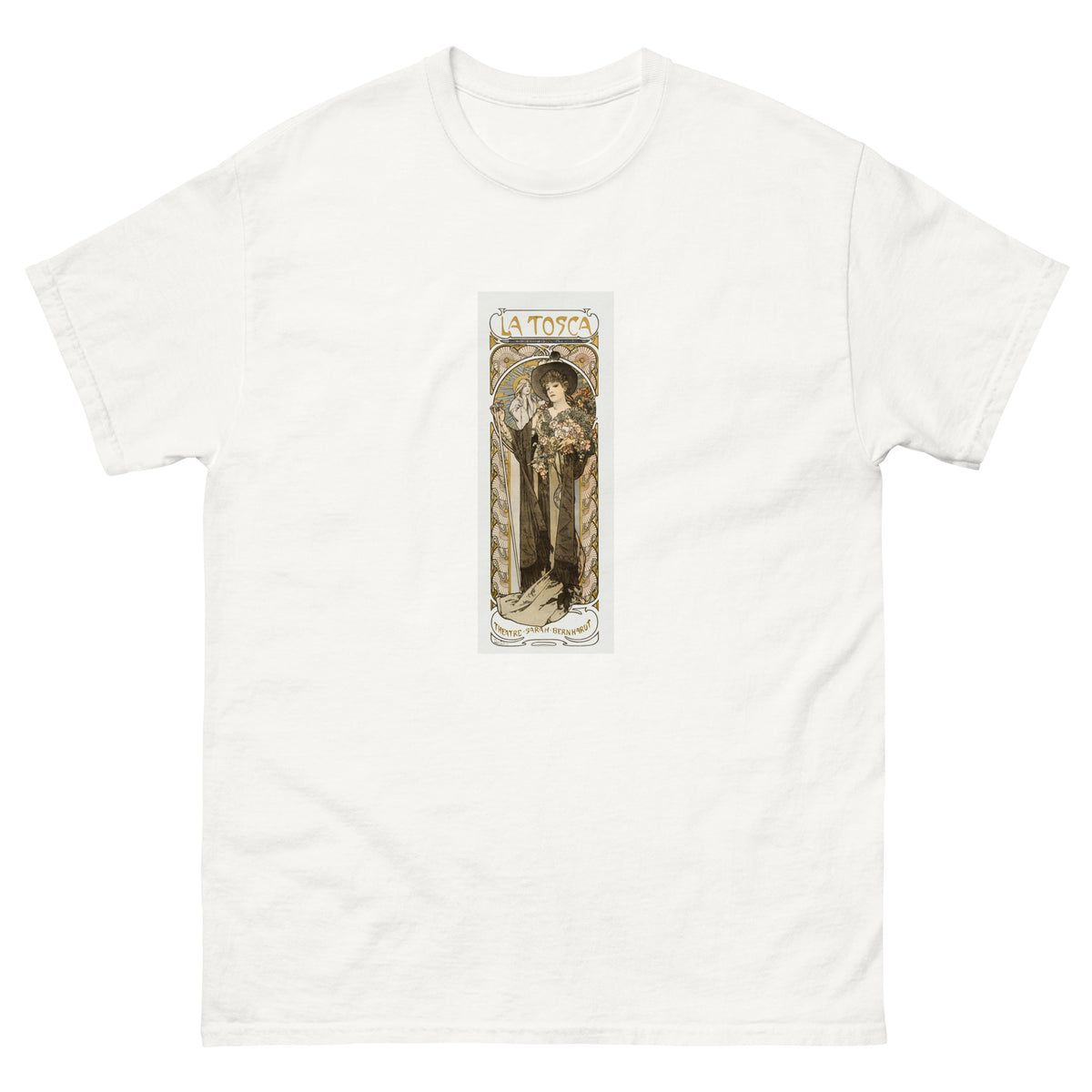 White T-shirt La Tosca Sarah Bernhardt - Alphonse Maria Mucha 1869 Essential