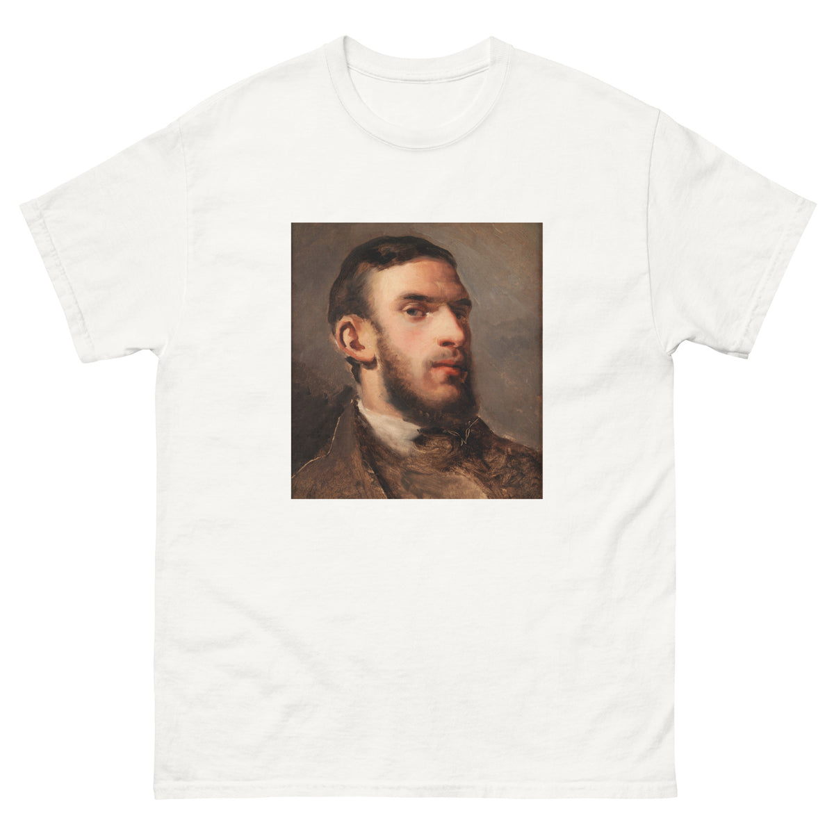White T-shirt Self-Portrait Painting In High Resolution Essential