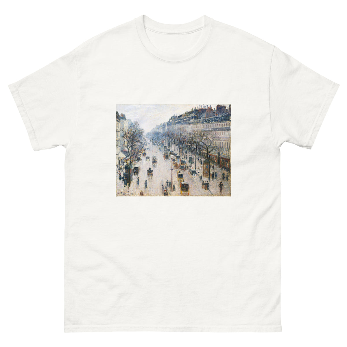 White T-shirt The Boulevard Montmartre On A Winter Morning Essential