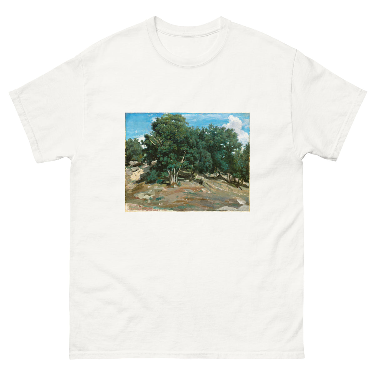 White T-shirt Fontainebleau Oak Trees At Bas-Breau 1832 Or 1833 Essential