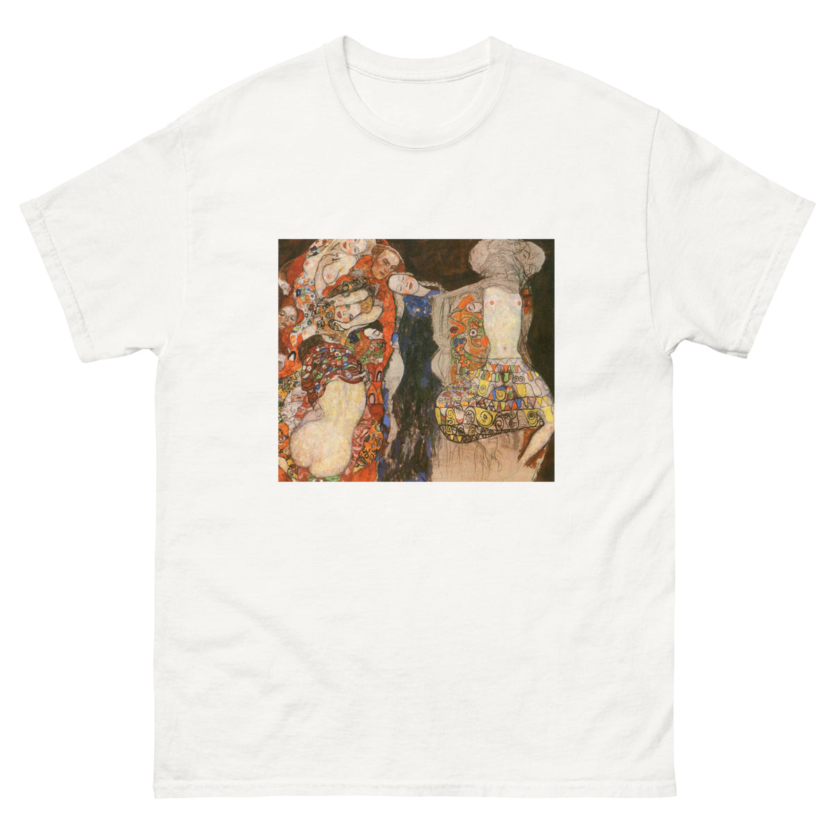 White T-shirt Gustav Klimt The Bride Famous Painting Essential